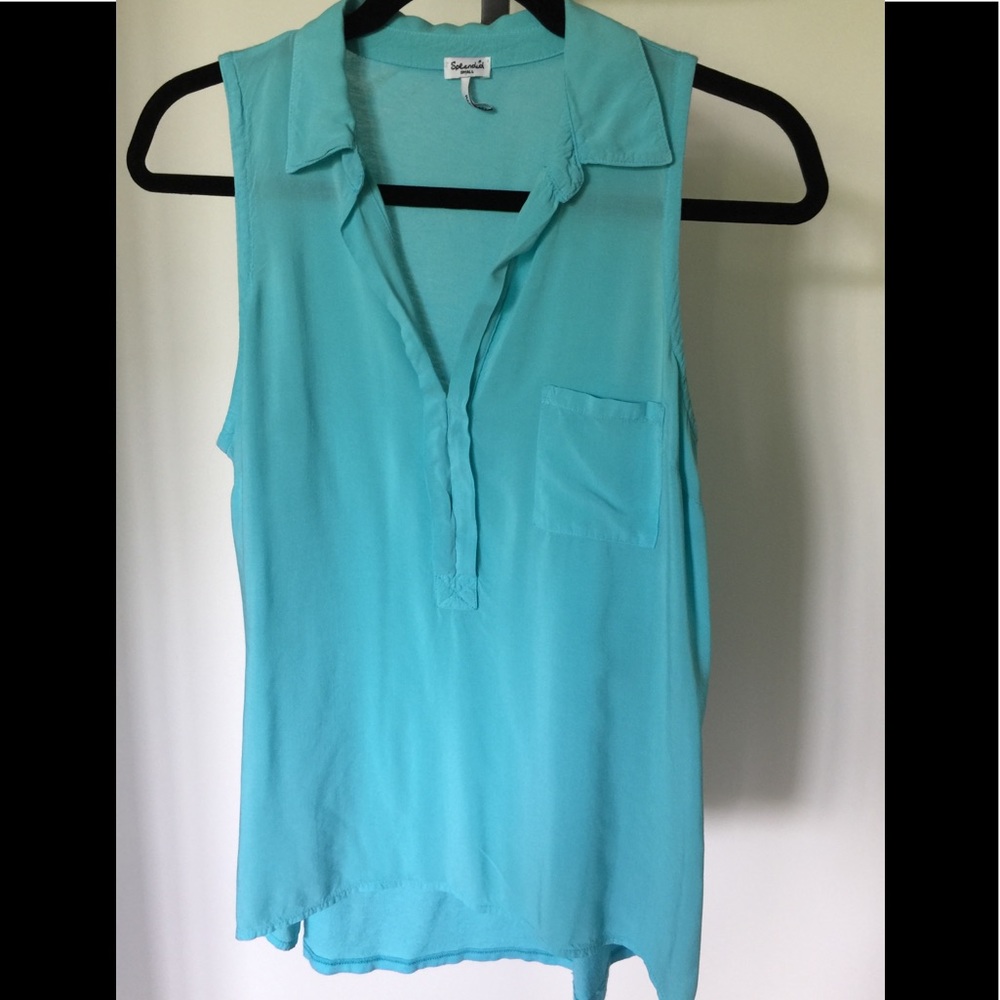 Splendid turquoise contrast tank